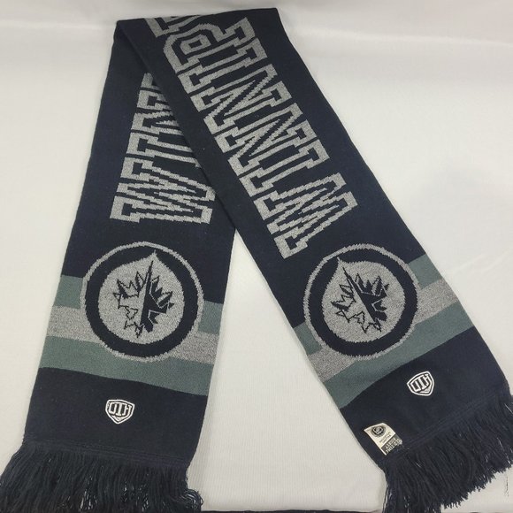 NHL Winnipeg Jets Blackout Winter Scarf Hockey Logo - Picture 1 of 1